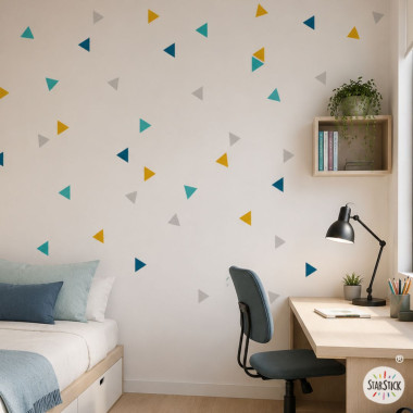 Vinils decoratius per a parets - triangles mostassa | decoració infantil