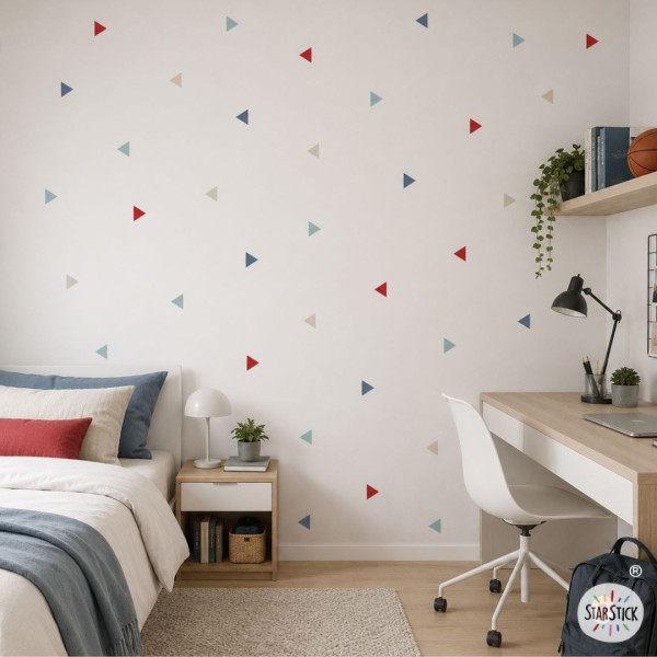 Vinilos Triángulos Teen rojo - Ideas de decoración juvenil