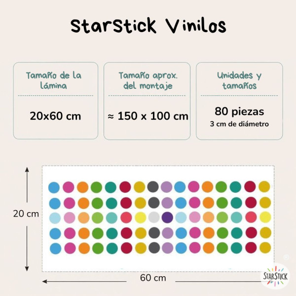 Mini confeti de colores - Vinilos decorativos infantiles muy originales