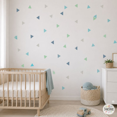 Vinilos efecto pintado Triángulos Mint | Decoración infantil pared