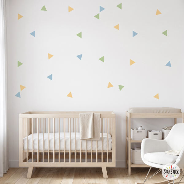 Vinilos decorativos efecto pintado para pared – Triángulos Selva en tonos naturales - Deco infantil y juvenil