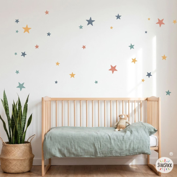 85 Estrellas combinación ocre. Vinilos decorativos habitaciones infantiles