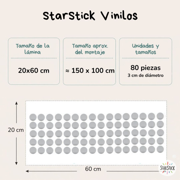 Vinilo topos - Mini confeti de color plateado
