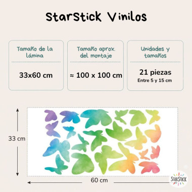 Vinil Papallones Rainbow -...