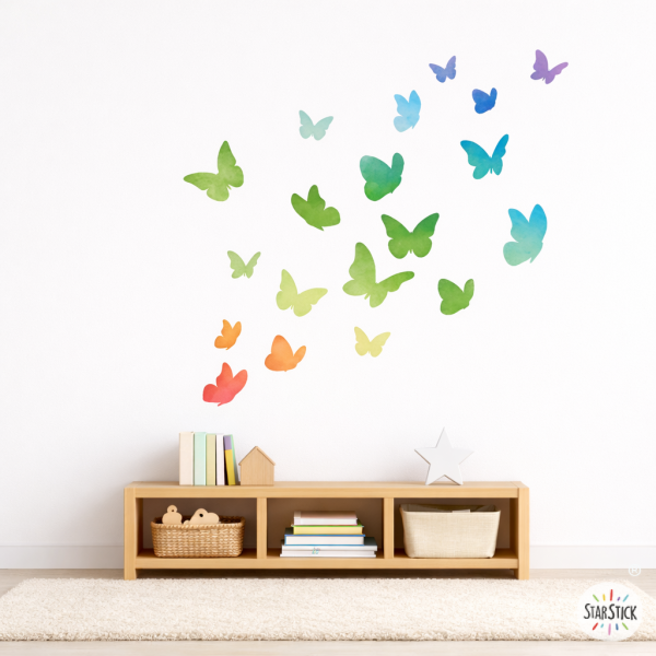 Vinilo Mariposas Rainbow - Ideas decorativas para cuartos infantiles