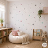85 Estrellas combinación rosa gris - Vinilos decorativos - Decoración infantil