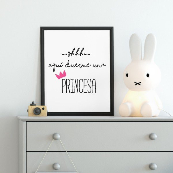 Children's wall art print - Shhh... a princess sleeps here