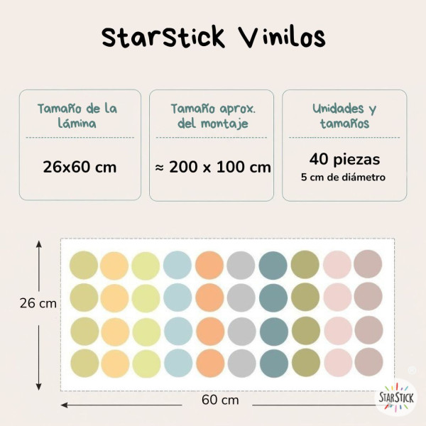 Decoración infantil - Vinilo confetis Nature