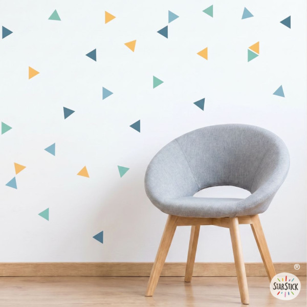 Triángulos combinación Azul - Decoración habitaciones infantiles