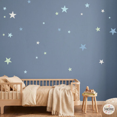 85 estrellas Mint. Vinilos decorativos para bebé