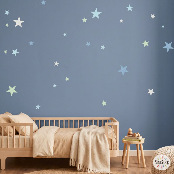 85 estrellas Mint. Vinilos decorativos para bebé