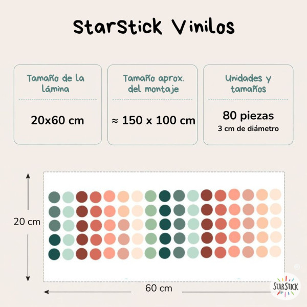 Vinils per decorar parets - Mini confetis en tons terra