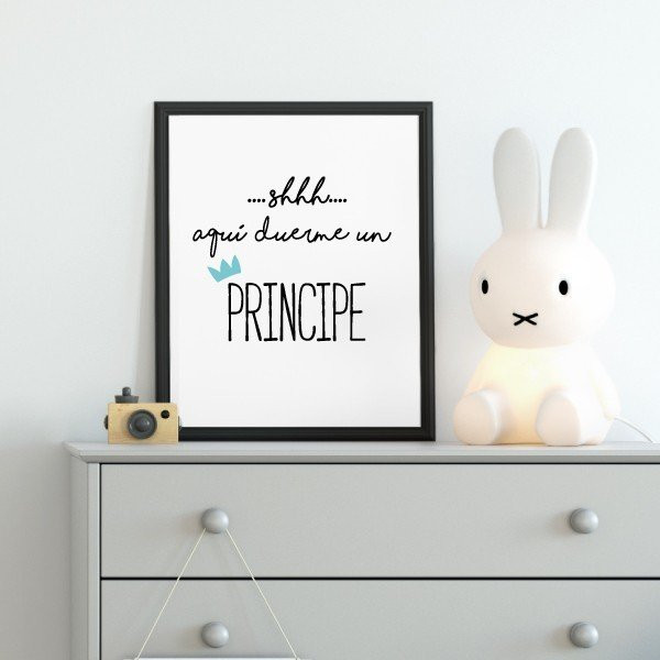Children's decorative print - "Shhh... a prince sleeps here".