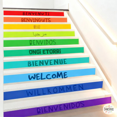 Stickers for stairs - Welcome multi language