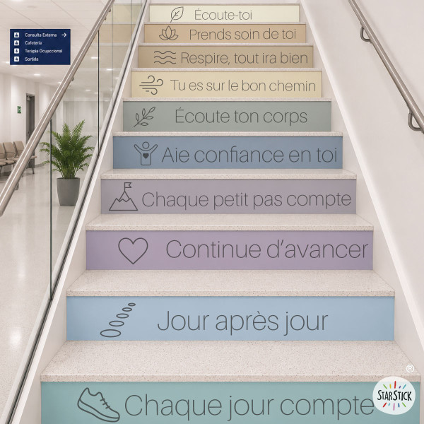 Stickers pour escaliers de centres de santé | Chaque jour compte