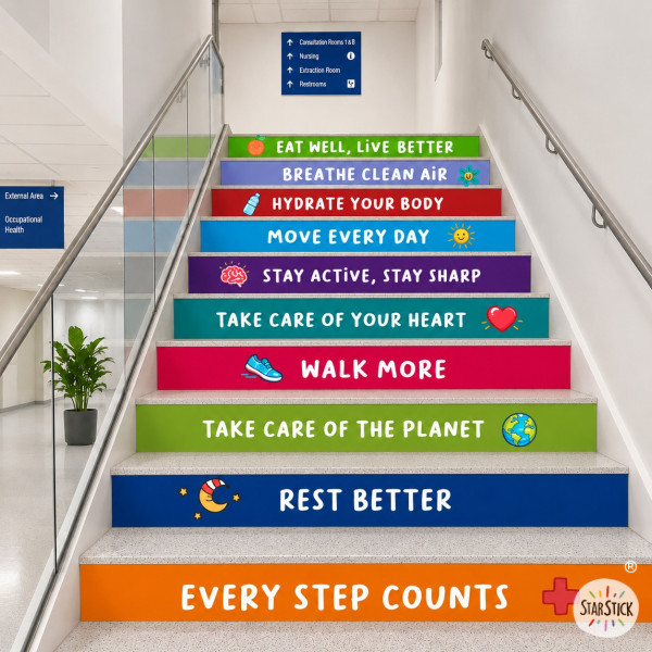 Stair stickers for healthcare centers | Every step counts