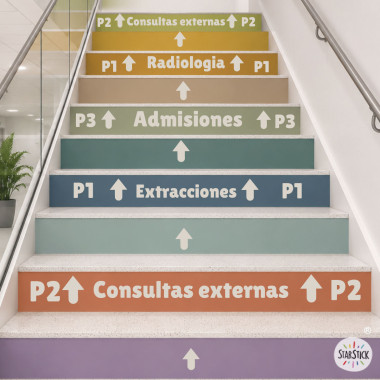 Vinilos personalizados para escaleras con señalización | Personaliza textos y colores