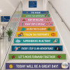 Vinilo decorativo para escaleras con mensaje motivador “Hoy será un gran día”.