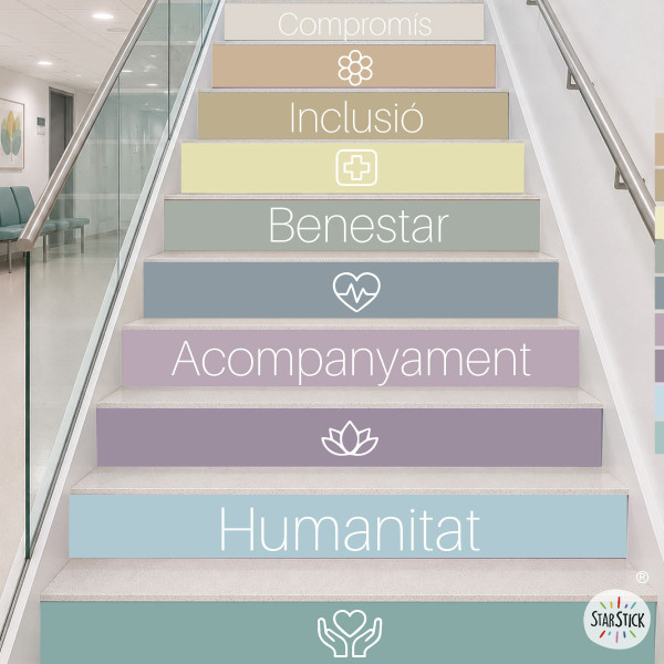 Humanity | Self-adhesive stair stickers for healthcare centers