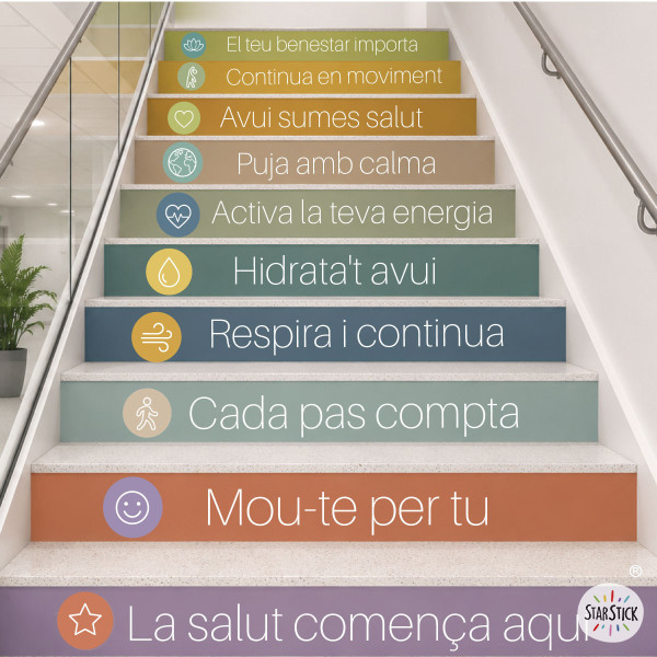 Vinilos decorativos para escaleras de hospitales | Tu salud empieza aquí
