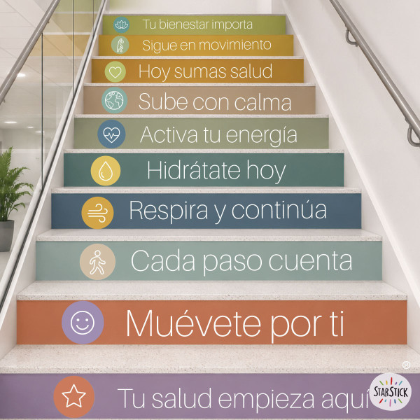 Vinilos decorativos para escaleras de hospitales | Tu salud empieza aquí