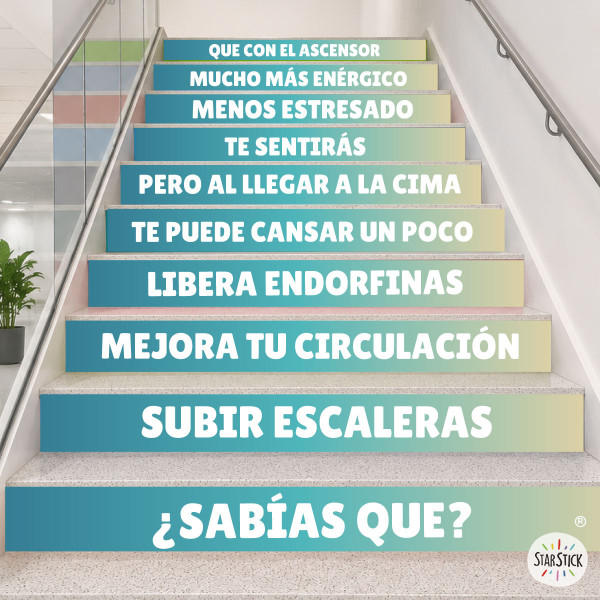 Pegatinas para escaleras en centros de salud – Beneficios de subir escaleras
