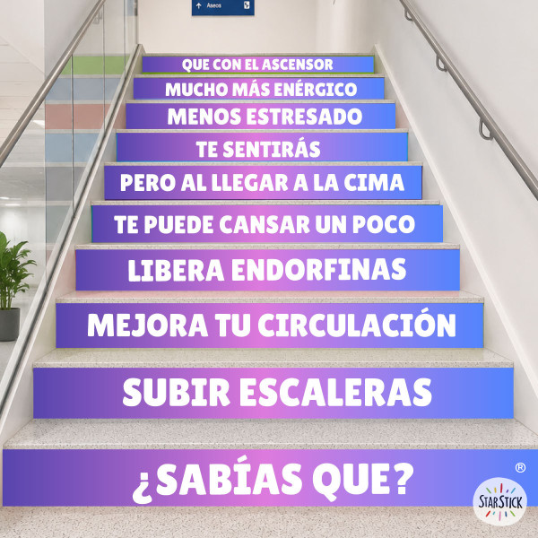 Stickers pour escaliers dans les centres de santé – Bienfaits de monter les escaliers