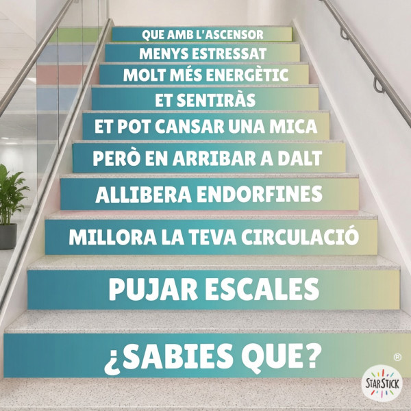 Stickers for stairs in healthcare centers – Benefits of taking the stairs