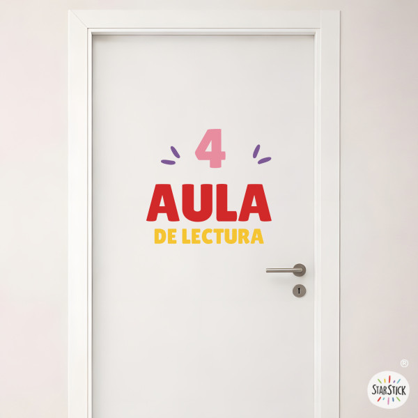 Vinil personalitzat per a senyalització d'escoles i instituts | Número amb text de colors