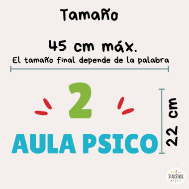 Vinil personalitzat per a senyalització d'escoles i instituts | Número amb text de colors