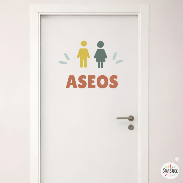 Bathroom signage for public spaces | Customizable stickers in different languages