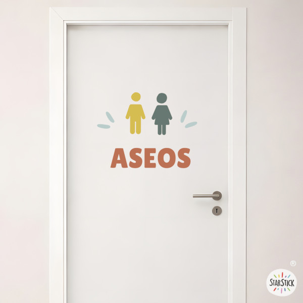 Bathroom signage for public spaces | Customizable stickers in different languages
