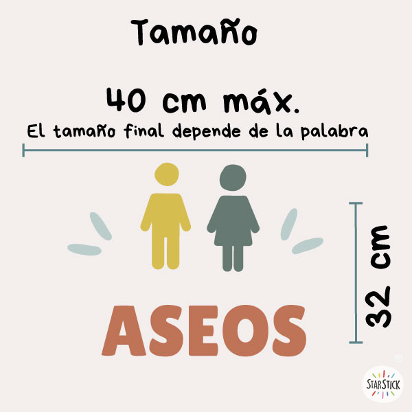 Bathroom signage for public spaces | Customizable stickers in different languages