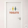 Bathroom signage for public spaces | Customizable stickers in different languages