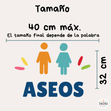 Senyalització de lavabos per a espais públics | Vinils personalitzables en diferents idiomes
