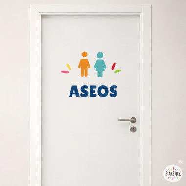 Señalización de baños para espacios públicos | Vinilos personalizables en diferentes idiomas