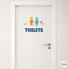 Restroom signage for public spaces | Customizable stickers in different languages