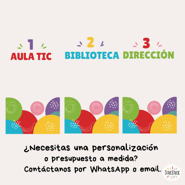 Senyalització de portes per a escoles i instituts | Colors a escollir