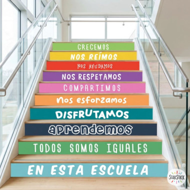 Vinilos para escaleras escolares – Normas de convivencia
