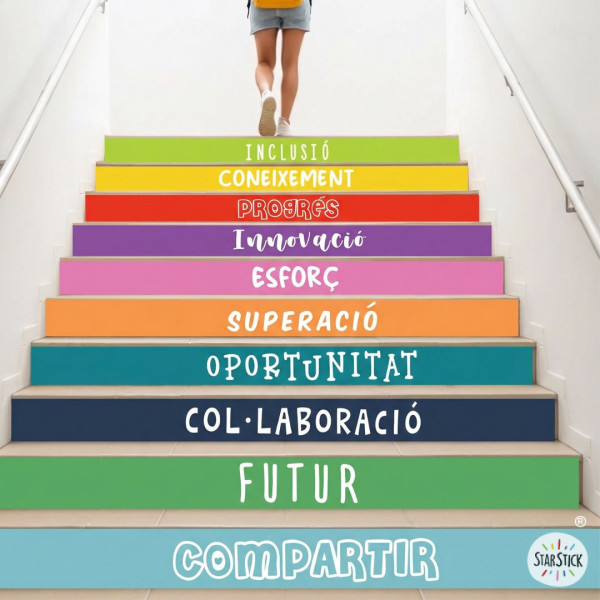 Decoración escaleras con vinilos - Desarrollo académico y personal
