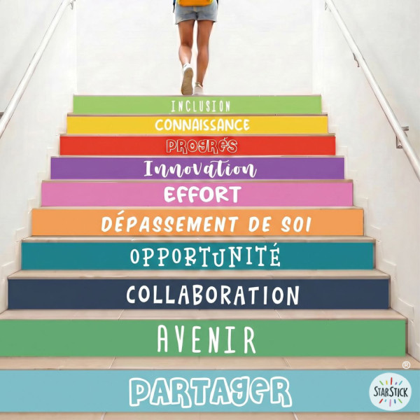 Decoración escaleras con vinilos - Desarrollo académico y personal