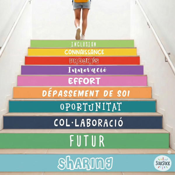 Decoración escaleras con vinilos - Desarrollo académico y personal