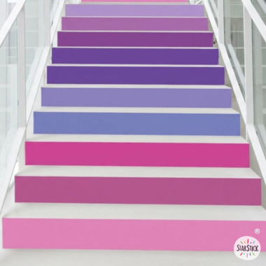 Vinilos decorativos para escaleras educativas – Tonos Lavanda