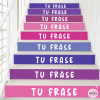 Custom stair stickers in lavender tones | Choose your 10 phrases