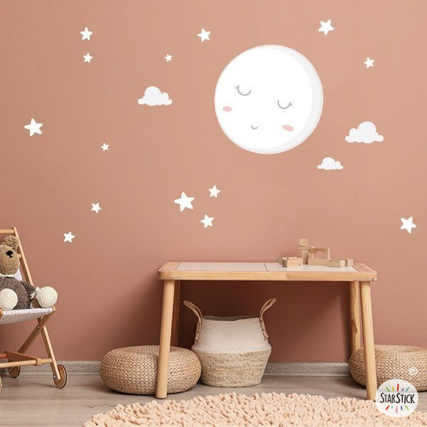 Adhesius decoratius per a nadons amb Lluna plena – Habitació infantil