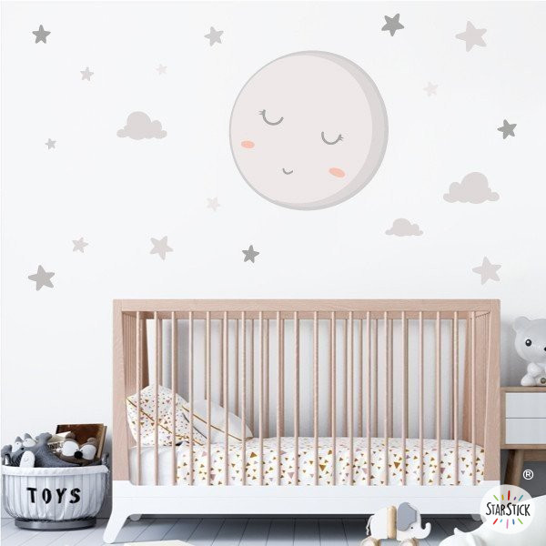 Adhesius decoratius per a nadons amb Lluna plena – Habitació infantil