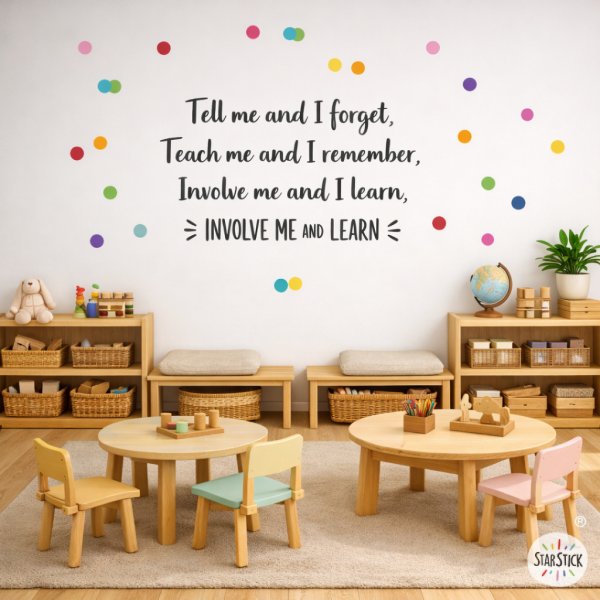Educational stickers - Tell me and I forget, teach me and I remember...