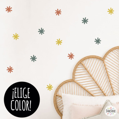 Astérisques de couleurs. Décoration chambres d'enfants et de jeunes