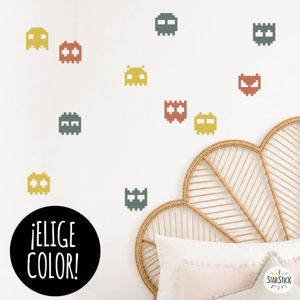 Monstruos gamer - 3 colores a elegir - Vinilos decorativo videojuegos