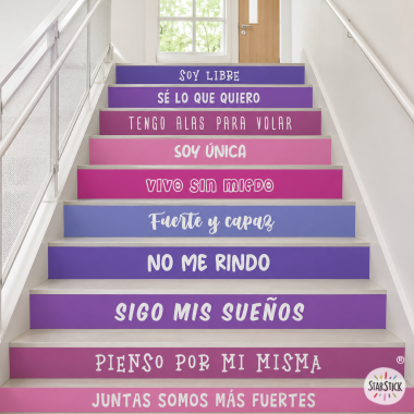 Vinilos para escaleras - Empoderamiento femenino 10 peldaños